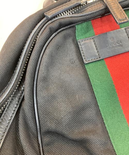 GUCCI（グッチ）GUCCI (グッチ) シェリーライン キャンバス バックパック ブラックの古着・服飾アイテム