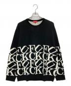 SUPREMEシュプリーム）の古着「Fuck Sweater」｜ブラック×ホワイト