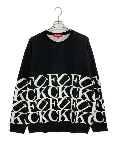 SUPREME（シュプリーム）Supreme (シュプリーム) Fuck Sweater ブラック×ホワイト サイズ:XLの古着・服飾アイテム