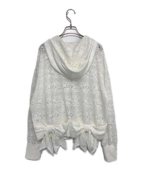 Candy Stripper（キャンディーストリッパー）Candy Stripper (キャンディーストリッパー) LACE RIBBON フーディー ホワイト サイズ:Ｆの古着・服飾アイテム