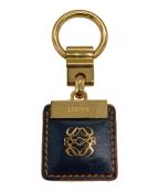 LOEWEロエベ）の古着「アナグラム スクエア レザーキーリング」｜ネイビー×オレンジ