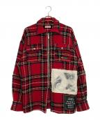 Palm Angelsパーム エンジェルス）の古着「CHECK ZIPPED OVERSHIRT」｜レッド