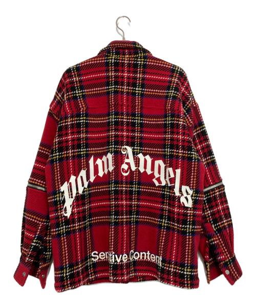 Palm Angels（パーム エンジェルス）Palm Angels (パーム エンジェルス) CHECK ZIPPED OVERSHIRT レッド サイズ:46の古着・服飾アイテム