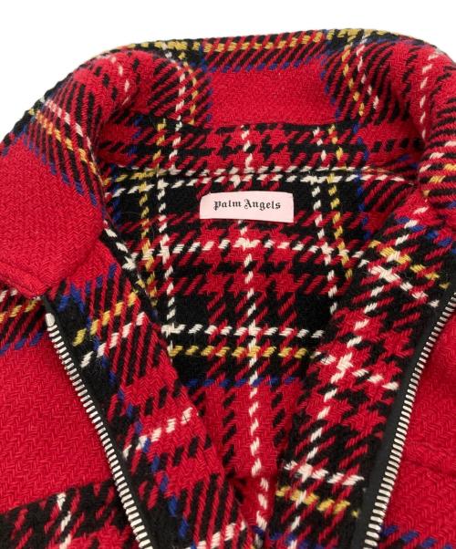 Palm Angels（パーム エンジェルス）Palm Angels (パーム エンジェルス) CHECK ZIPPED OVERSHIRT レッド サイズ:46の古着・服飾アイテム