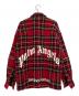 Palm Angels (パーム エンジェルス) CHECK ZIPPED OVERSHIRT レッド サイズ:46：15000円