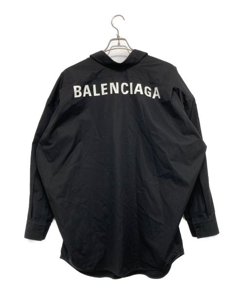 BALENCIAGA（バレンシアガ）BALENCIAGA (バレンシアガ) バックロゴオーバーサイズシャツ ブラック サイズ:36の古着・服飾アイテム