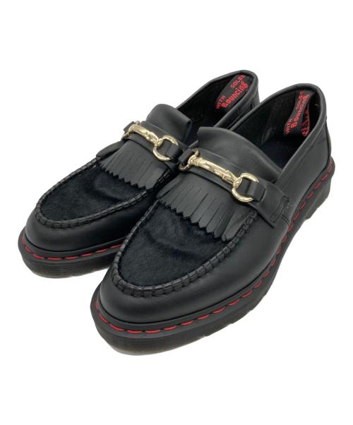 Dr.Martens（ドクターマーチン）Dr.Martens (ドクターマーチン) ADRIAN SNAFFLE CNY ハラコタッセルローファー ブラック×レッド サイズ:UK8の古着・服飾アイテム