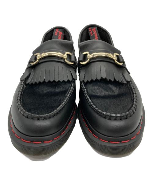 Dr.Martens（ドクターマーチン）Dr.Martens (ドクターマーチン) ADRIAN SNAFFLE CNY ハラコタッセルローファー ブラック×レッド サイズ:UK8の古着・服飾アイテム