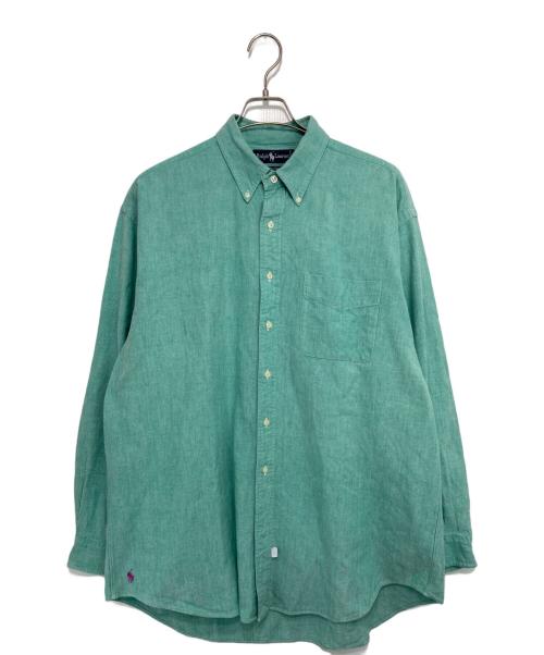 RALPH LAUREN（ラルフローレン）RALPH LAUREN (ラルフローレン) The Big Oxford 裾ポニー ボタンダウンシャツ グリーン サイズ:Lの古着・服飾アイテム