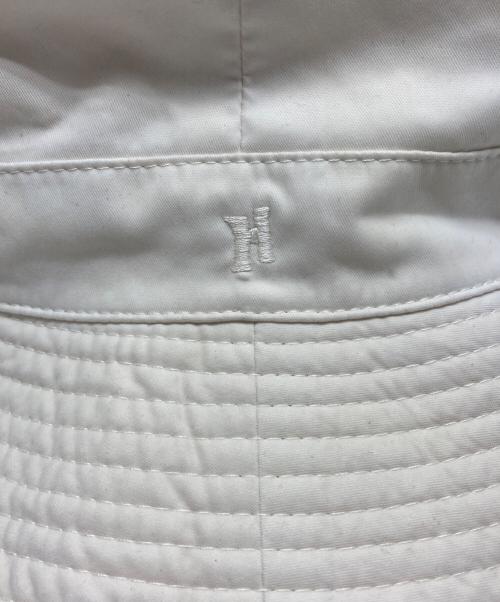HERMES（エルメス）HERMES (エルメス) シャポー ピカルディ Hロゴ刺繍 バケットハット ホワイト サイズ:56の古着・服飾アイテム