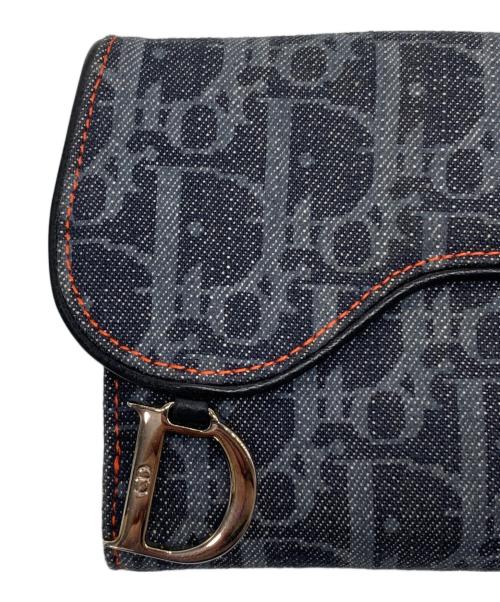 Christian Dior（クリスチャン ディオール）Christian Dior (クリスチャン ディオール) サドル型 トロッターコンパクトウォレット インディゴの古着・服飾アイテム