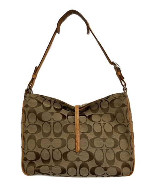 COACH（コーチ）COACH (コーチ) シグネチャー ワンショルダー ホーボーバッグ ベージュの古着・服飾アイテム