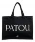 patou（パトゥ）の古着「オーガニックコットン パトゥ キャンバストート」｜ブラック×ホワイト