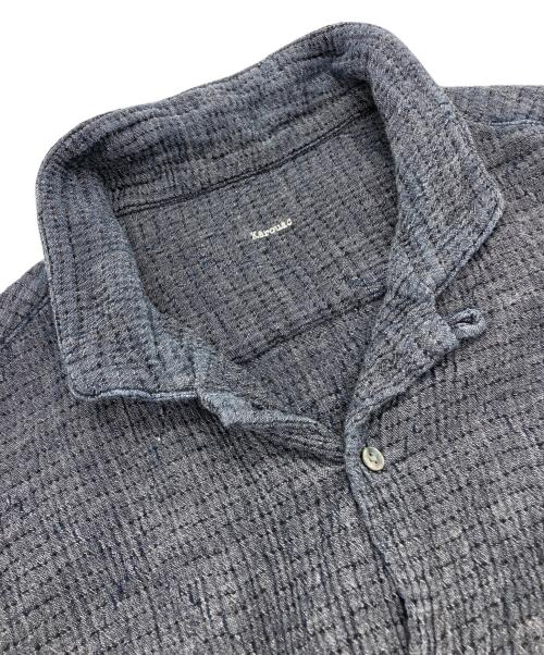 Porter Classic（ポータークラシック）Porter Classic (ポータークラシック) SASHIKO STRETCH KEROUAC SHIRT ネイビー サイズ:Ｌの古着・服飾アイテム