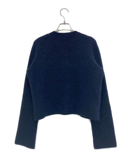 anuans（アニュアンス）anuans (アニュアンス) カシミヤブレンドノーカラーニットジャケット ネイビー サイズ:FREEの古着・服飾アイテム