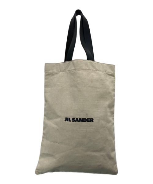 JIL SANDER（ジルサンダー）JIL SANDER (ジルサンダー) ロゴ プリントトートバッグ ベージュ×ブラックの古着・服飾アイテム