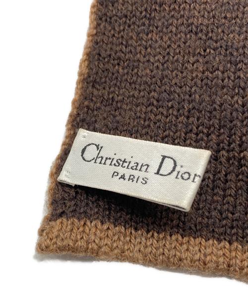 Christian Dior（クリスチャン ディオール）Christian Dior (クリスチャン ディオール) ロゴウールマフラー ブラウンの古着・服飾アイテム