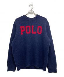 POLO RALPH LAUREN（ポロ・ラルフローレン）の古着「ロゴウールブレンドセーター」｜ネイビー