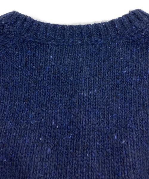 POLO RALPH LAUREN（ポロ・ラルフローレン）POLO RALPH LAUREN (ポロ・ラルフローレン) ロゴウールブレンドセーター ネイビー サイズ:XLの古着・服飾アイテム