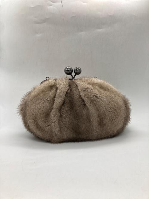 WEEKEND Max Mara（ウィークエンド マックスマーラ）WEEKEND Max Mara (ウィークエンド マックスマーラ) パスティチーノ がま口ショルダーバッグ ベージュ×パープルの古着・服飾アイテム