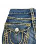 中古・古着 TRUE RELIGION (トゥルー レリジョン) RICKY SUPER QT ステッチデニムパンツ インディゴ×グリーン サイズ:W28：20000円