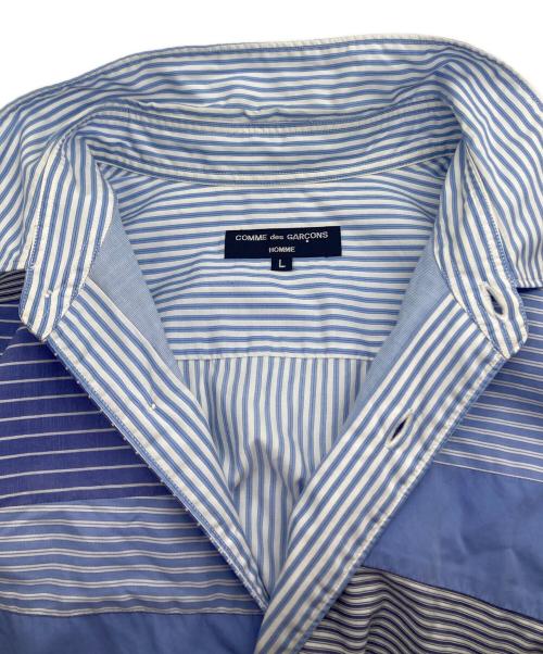 COMME des GARCONS HOMME（コムデギャルソン オム）COMME des GARCONS HOMME (コムデギャルソン オム) ストライプシャツ ブルー サイズ:Lの古着・服飾アイテム