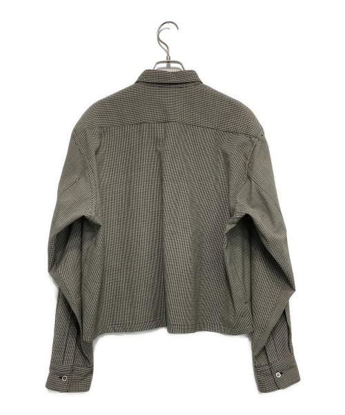 COMME des GARCONS HOMME PLUS（コムデギャルソンオムプリュス）COMME des GARCONS HOMME PLUS (コムデギャルソンオムプリュス) ハウンドトゥース ウール クロップドシャツ ベージュ×ブラック サイズ:表記なしの古着・服飾アイテム