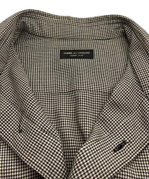 COMME des GARCONS HOMME PLUS（コムデギャルソンオムプリュス）COMME des GARCONS HOMME PLUS (コムデギャルソンオムプリュス) ハウンドトゥース ウール クロップドシャツ ベージュ×ブラック サイズ:表記なしの古着・服飾アイテム