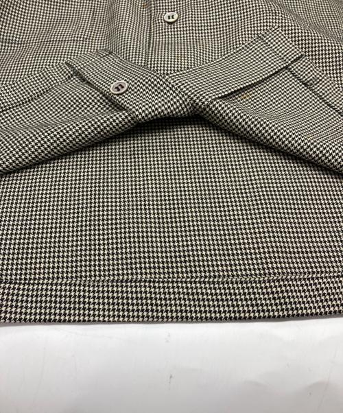COMME des GARCONS HOMME PLUS（コムデギャルソンオムプリュス）COMME des GARCONS HOMME PLUS (コムデギャルソンオムプリュス) ハウンドトゥース ウール クロップドシャツ ベージュ×ブラック サイズ:表記なしの古着・服飾アイテム