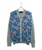 COMME des GARCONS HOMME PLUSコムデギャルソンオムプリュス）の古着「薔薇柄 Vネックニットカーディガン」｜スカイブルー×ピンク
