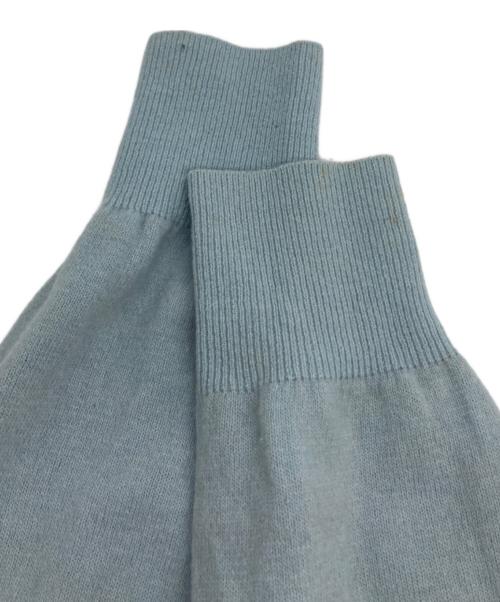 COMME des GARCONS HOMME PLUS（コムデギャルソンオムプリュス）COMME des GARCONS HOMME PLUS (コムデギャルソンオムプリュス) 薔薇柄 Vネックニットカーディガン スカイブルー×ピンク サイズ:表記無しの古着・服飾アイテム