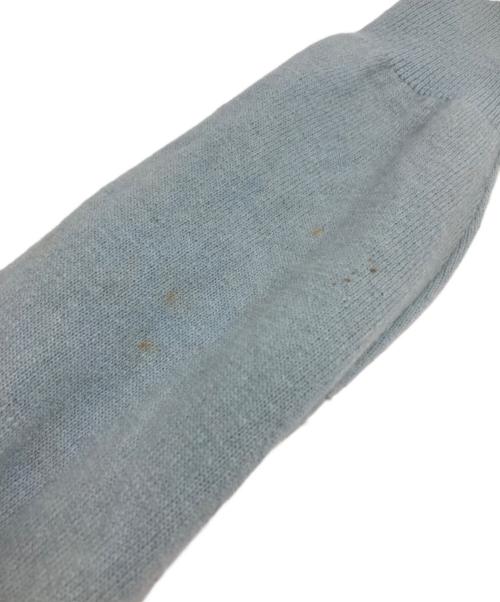 COMME des GARCONS HOMME PLUS（コムデギャルソンオムプリュス）COMME des GARCONS HOMME PLUS (コムデギャルソンオムプリュス) 薔薇柄 Vネックニットカーディガン スカイブルー×ピンク サイズ:表記無しの古着・服飾アイテム