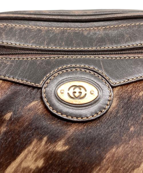 GUCCI（グッチ）GUCCI (グッチ) ハラコ ミニショルダーバッグ ブラウンの古着・服飾アイテム