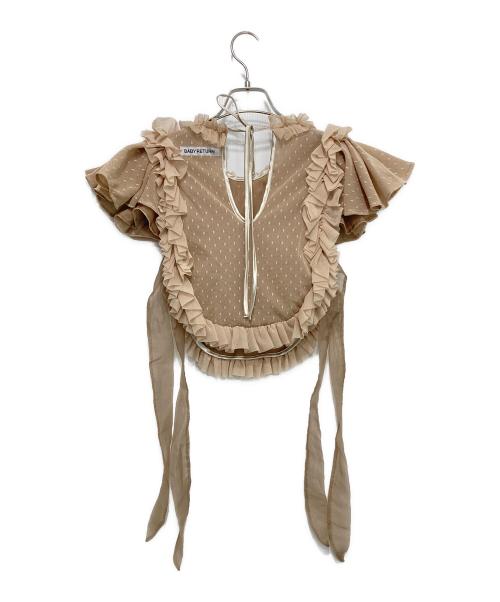 BABY RETURN（ベイビーリターン）BABY RETURN (ベイビーリターン) ドットチュール  フリルベスト ベージュ サイズ:表記なしの古着・服飾アイテム