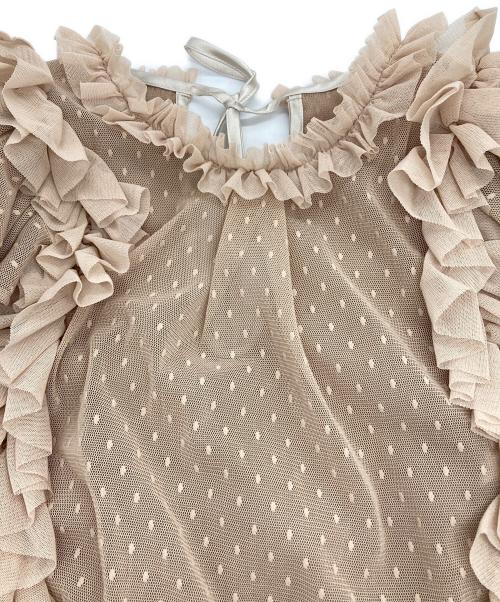 BABY RETURN（ベイビーリターン）BABY RETURN (ベイビーリターン) ドットチュール  フリルベスト ベージュ サイズ:表記なしの古着・服飾アイテム
