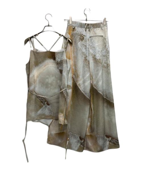 Ameri VINTAGE（アメリヴィンテージ）Ameri VINTAGE (アメリヴィンテージ) MEDI SPLIT TONE GRADATION SET UP グレー×ベージュ サイズ:Sの古着・服飾アイテム