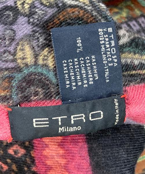 ETRO（エトロ）ETRO (エトロ) カシミヤペイズリーストール グレー×レッドの古着・服飾アイテム