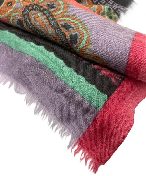 ETRO（エトロ）ETRO (エトロ) カシミヤペイズリーストール グレー×レッドの古着・服飾アイテム