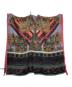 中古・古着 ETRO (エトロ) カシミヤペイズリーストール グレー×レッド：10000円