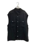 RICK OWENSリックオウエンス）の古着「SLEEVELESS JUMBO OUTERSHIRT」｜ブラック