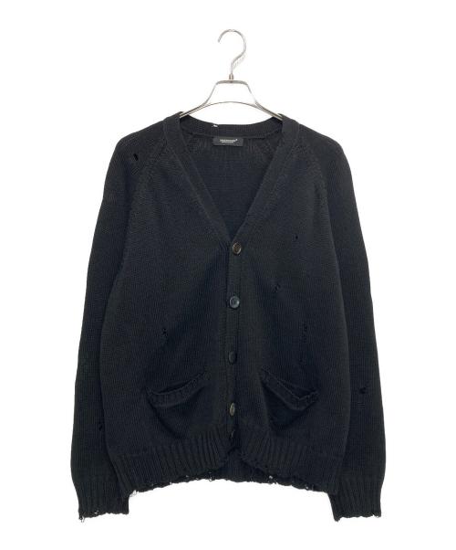 UNDERCOVER（アンダーカバー）UNDERCOVER (アンダーカバー) ダメージ加工 ボロ ニット カーディガン ブラック サイズ:3の古着・服飾アイテム