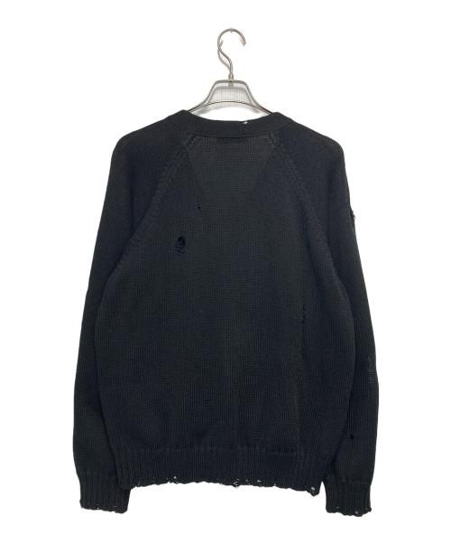 UNDERCOVER（アンダーカバー）UNDERCOVER (アンダーカバー) ダメージ加工 ボロ ニット カーディガン ブラック サイズ:3の古着・服飾アイテム
