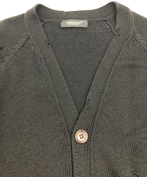 UNDERCOVER（アンダーカバー）UNDERCOVER (アンダーカバー) ダメージ加工 ボロ ニット カーディガン ブラック サイズ:3の古着・服飾アイテム