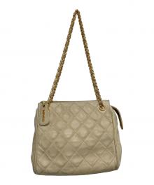 CHANEL（シャネル）の古着「マトラッセ ラムスキン チェーンバッグ」｜ベージュ×ゴールド