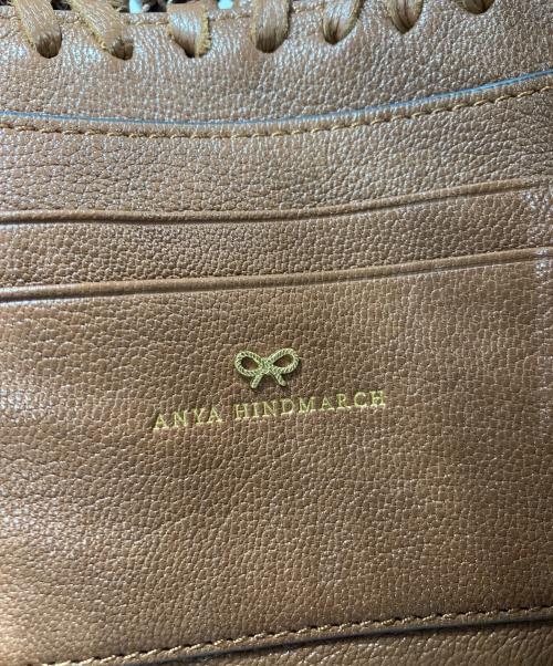 ANYA HINDMARCH（アニヤ・ハインドマーチ）ANYA HINDMARCH (アニヤ・ハインドマーチ) Neeson 編み込みショルダーバッグ ブラウンの古着・服飾アイテム