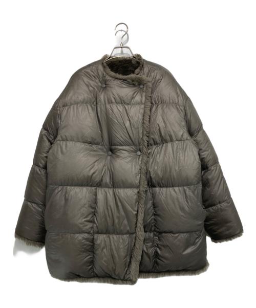 MONCLER（モンクレール）MONCLER (モンクレール) HYKE (ハイク) LEMA リバーシブル フェイクファー ダウンジャケット グレー（ブラウン系）の古着・服飾アイテム