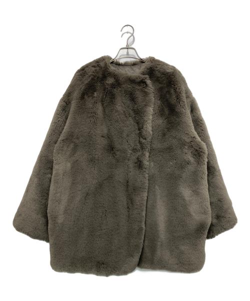 MONCLER（モンクレール）MONCLER (モンクレール) HYKE (ハイク) LEMA リバーシブル フェイクファー ダウンジャケット グレー（ブラウン系）の古着・服飾アイテム