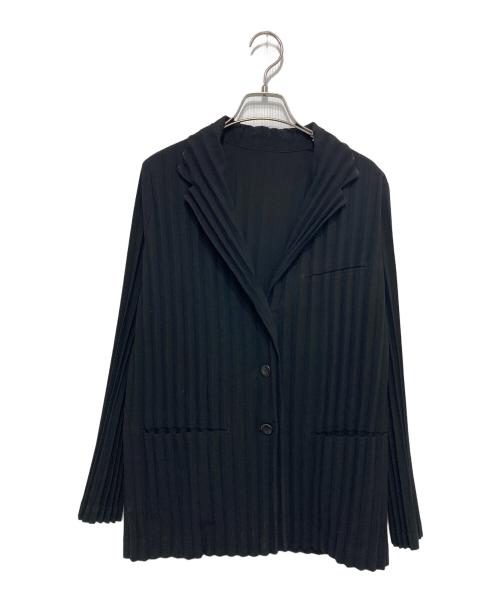 ISSEY MIYAKE（イッセイミヤケ）ISSEY MIYAKE (イッセイミヤケ) プリーツ テーラードジャケット ブラック サイズ:3の古着・服飾アイテム
