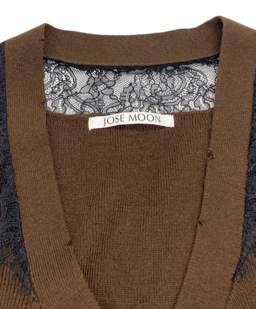JOSE MOON（ジョゼムーン）JOSE MOON (ジョゼムーン) LACE CRASH OVER CARDIGAN/レースクラッシュオーバーカーディガン ブラウン サイズ:Freeの古着・服飾アイテム