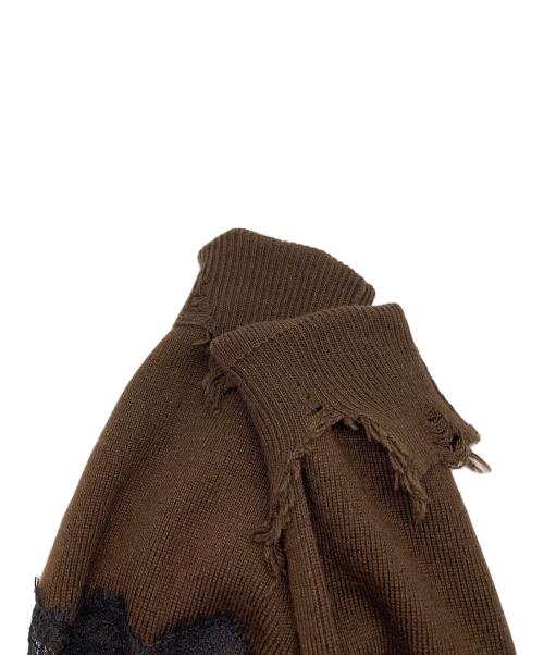 JOSE MOON（ジョゼムーン）JOSE MOON (ジョゼムーン) LACE CRASH OVER CARDIGAN/レースクラッシュオーバーカーディガン ブラウン サイズ:Freeの古着・服飾アイテム